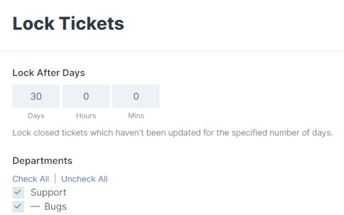 Lock Tickets Settings