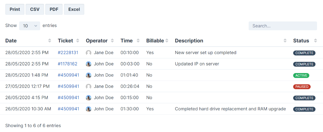 Timesheet Report